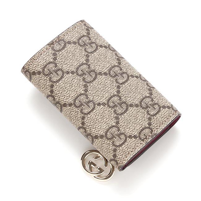 GUCCI キーケース GG PIERCE SUPREME CANVAS ベージュ×エボニー×ダスティローズ ブラウン系 212111 kgddg 9777 レディース
