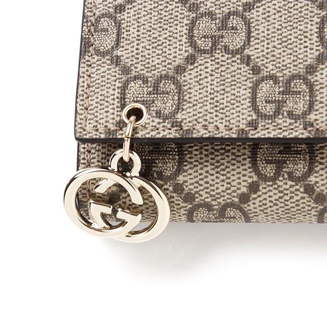 GUCCI キーケース GG PIERCE SUPREME CANVAS ベージュ×エボニー×ダスティローズ ブラウン系 212111 kgddg 9777 レディース