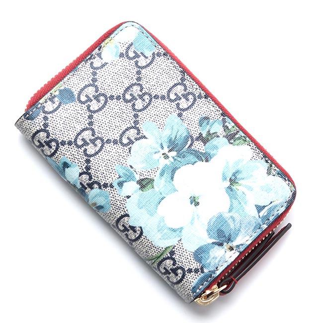 グッチ GUCCI カードケース GGブルームス ベージュ×ブルー×レッド ブルー系 421310 ku2ig 8492 レディース