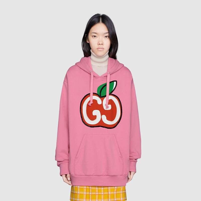 グッチ GGアップル プリント フーデッド スウェットシャツ 610160