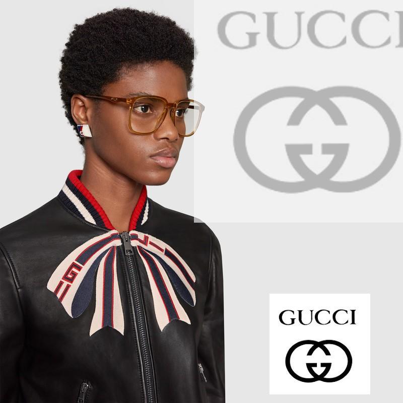 グッチ GUCCI グッチボウ付きレザーボンバージャケット 514687 XG634 1082