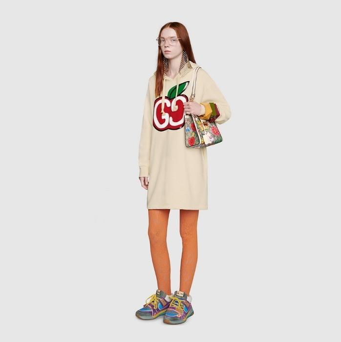 グッチ GGアップル プリント フーデッド ワンピース 610127 XJCCK 9230