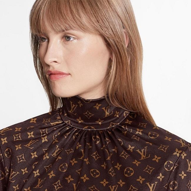 LOUIS VUITTON モノグラムプリントロングスリーブドレス 1A8CF1
