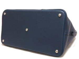エルメス ボリード1923 ベースボール 45/ブルードマルト×ホワイト×シルバー金具 he-ba-5379​