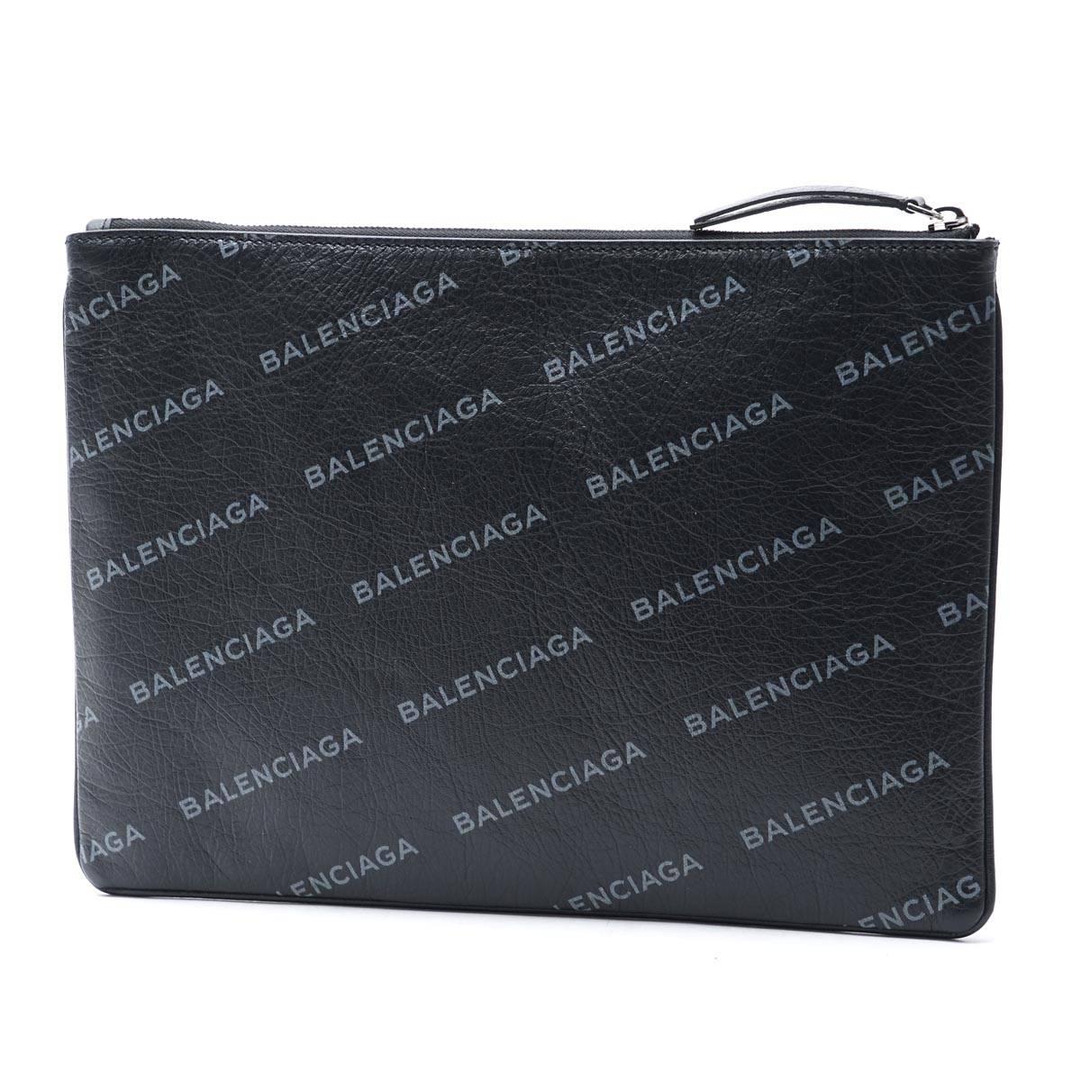 バレンシアガ BALENCIAGA クラッチバッグ ブラック メンズ クラッチ バッグ カジュアル モノグラム ロゴ レザー  ALL OVER オール オーバー 506794 aoutn 1180​
