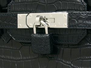 エルメスバーキン 25/30/35 クロコダイル（マットポロサス）/黒×シルバー金具 he-ba-1327