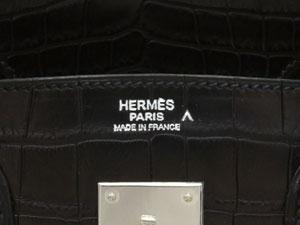 エルメスバーキン 25/30/35 クロコダイル（マットポロサス）/黒×シルバー金具 he-ba-1327