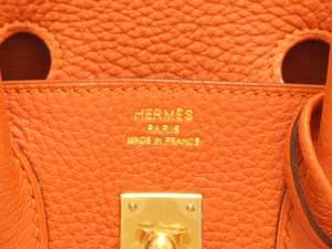 エルメス バーキン 25/30/35 オレンジ×ゴールド金具 he-ba-3472