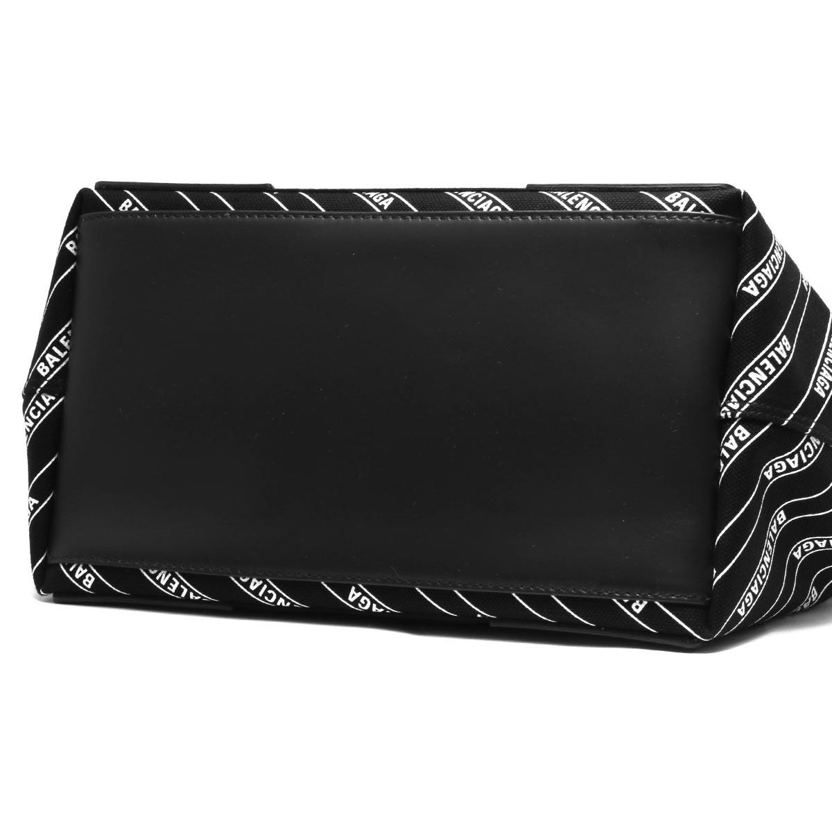 バレンシアガ BALENCIAGA トートバッグ ネイビーカバス ストライプ ロゴ S ブラック  レディース 339933 KMZAN 1000