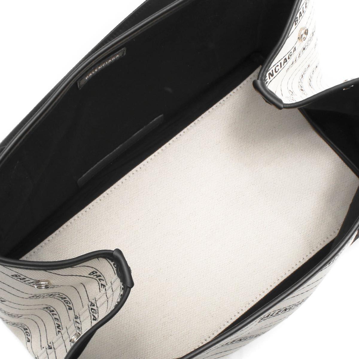 バレンシアガ BALENCIAGA トートバッグ ネイビーカバス ストライプ ロゴ S ナチュラルベージュ&ブラック  レディース 339933 KMZAN 9210 ​
