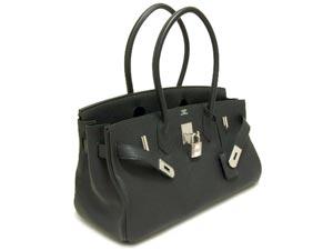  エルメス/ショルダーバーキン/黒×シルバー金具 he-ba-3151