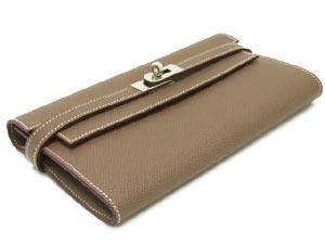 エルメス/ケリーウォレット ロング/エトープ×シルバー金具 he-ac-1275 