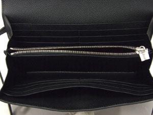 エルメス/ケリーウォレット ロング/黒×シルバー金具 he-ac-0558 