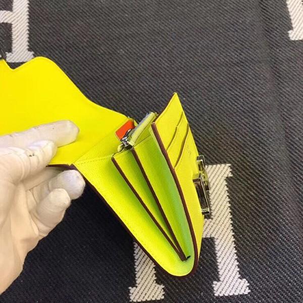 エルメス コンスタンス コンパクト ミニ ヴォーエプソン  二つ折り財布 he-co-0082
