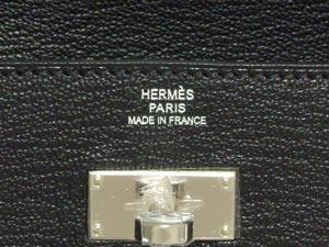エルメス/ケリーウォレット ロング/黒×シルバー金具 he-ac-1358 