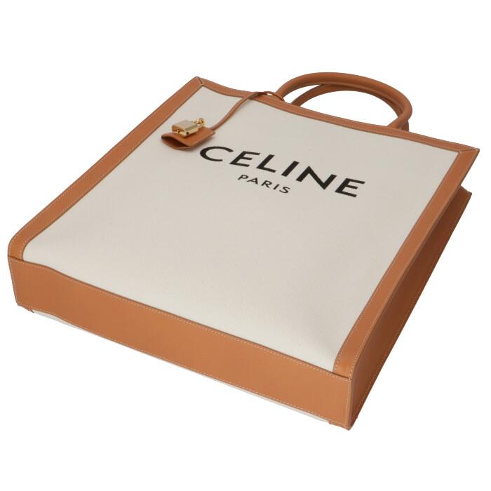 セリーヌ トートバッグ CELINE バーティカル CABAS キャンバストート ロゴプリント ベージュ系 19040 2BNZ 02NT