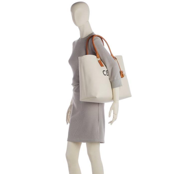 セリーヌ CELINE ホリゾンタル キャンバス ロゴプリント トートバッグ CABAS CELINE ベージュ系 19006 2BNZ 02NT