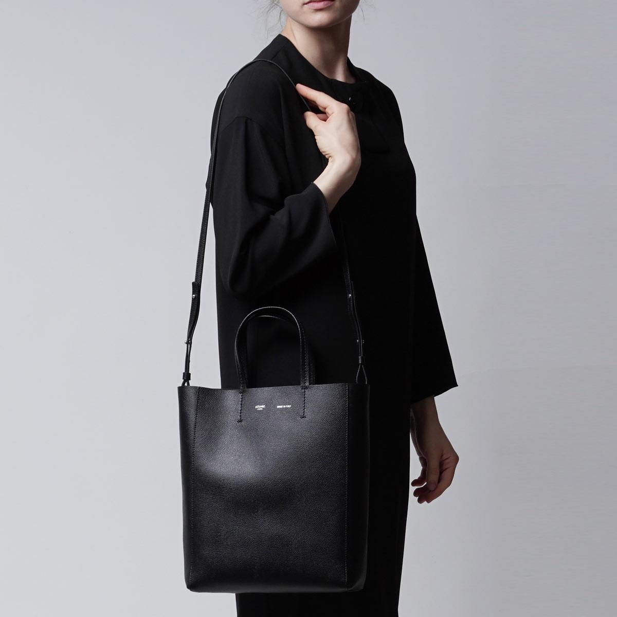 セリーヌ CELINE トートバッグ（2WAY仕様） SMALL VERTICAL LEATHER Black ブラック系 17618 3xba 38no レディース