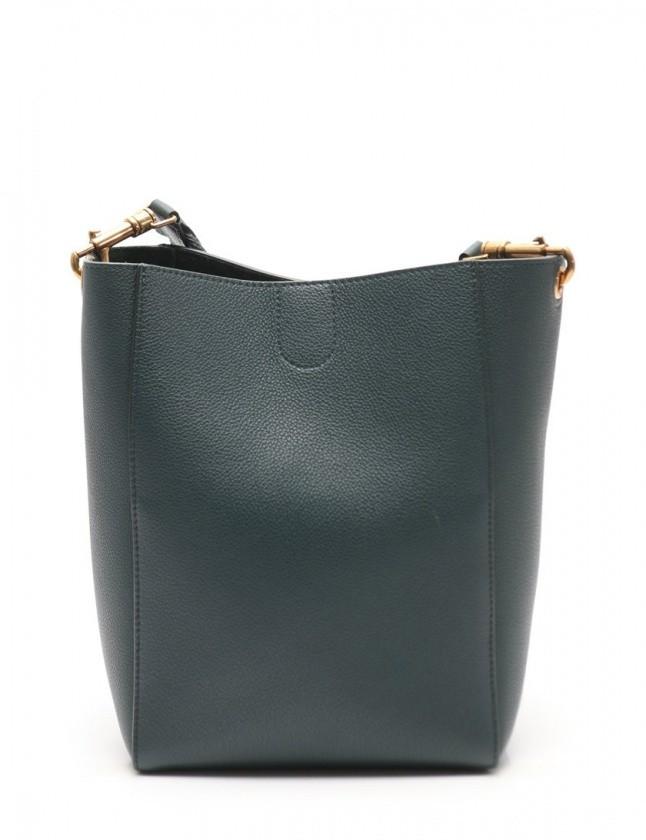 セリーヌ CELINE ショルダーバッグ サングル バケット スモール 緑 レザー レディース 189303AH431AN