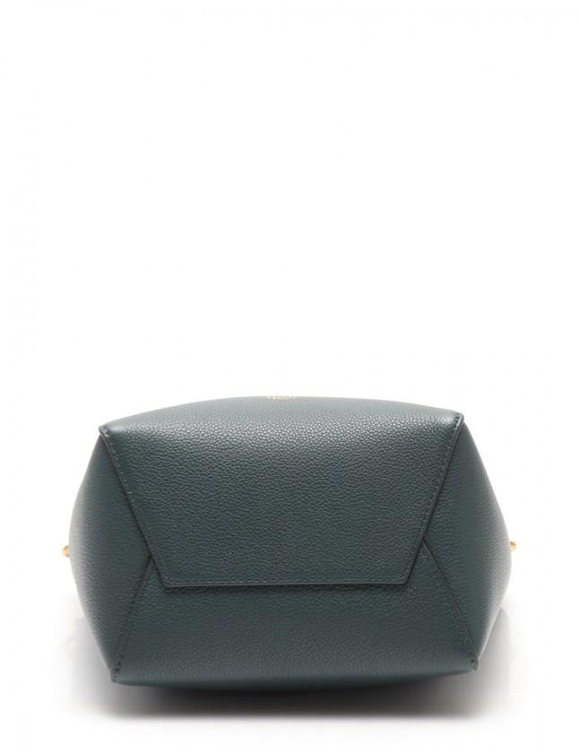 セリーヌ CELINE ショルダーバッグ サングル バケット スモール 緑 レザー レディース 189303AH431AN