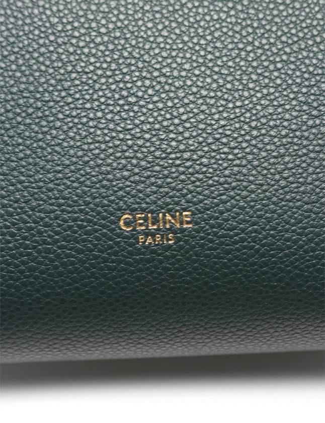 セリーヌ CELINE ショルダーバッグ サングル バケット スモール 緑 レザー レディース 189303AH431AN
