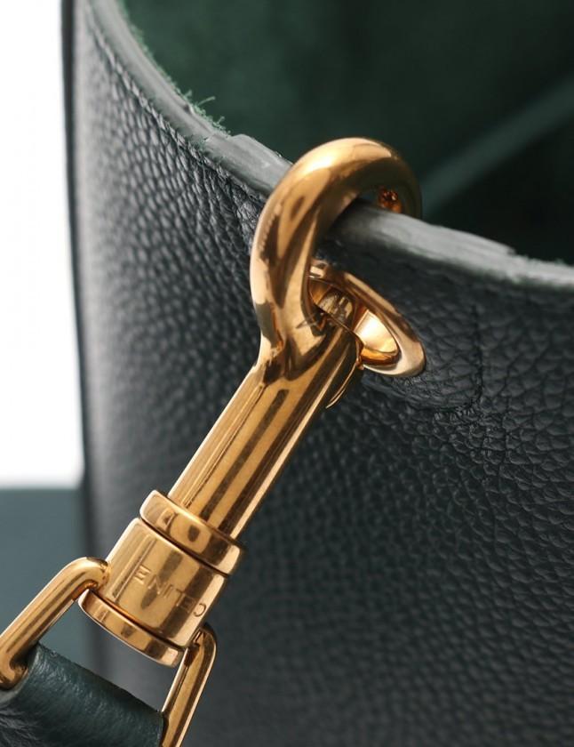 セリーヌ CELINE ショルダーバッグ サングル バケット スモール 緑 レザー レディース 189303AH431AN