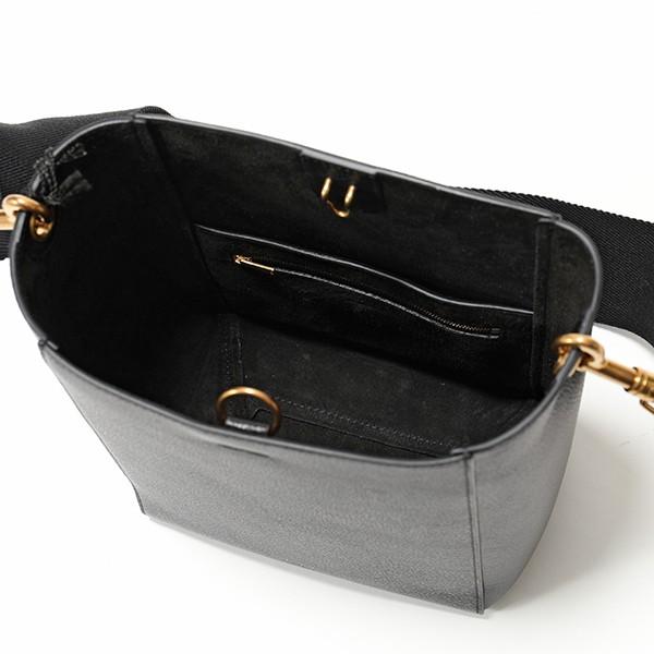 CELINE セリーヌ 189303AH4.38NO SMALL SEAU SANGLE サングル バケット スモール レザー ショルダー トートバッグ Black レディース
