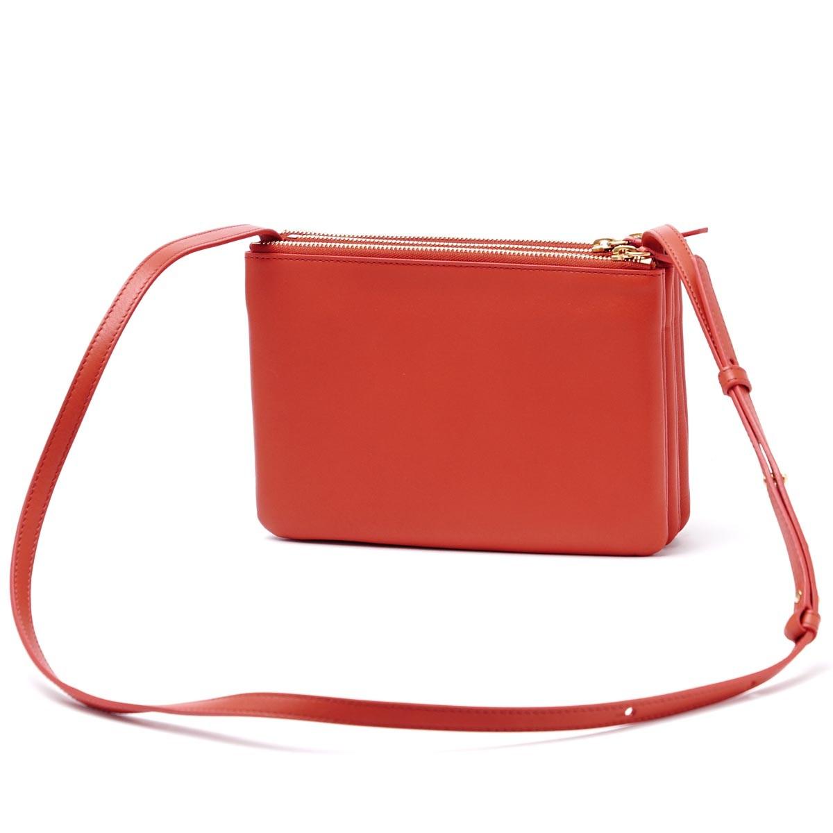 セリーヌ CELINE ショルダーバッグ TRIO トリオ LEATHER Light Ruby レッド系 16511 3eta 27rl レディース
