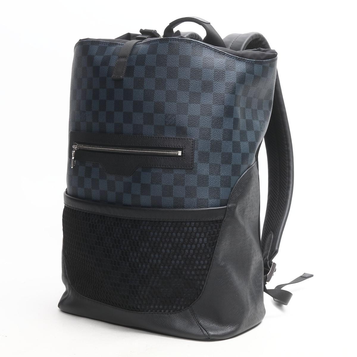 LOUIS VUITTON ルイ ヴィトン ダミエ コバルト マッチポイント タイガレザー バックパック リュックサック リュック N40009