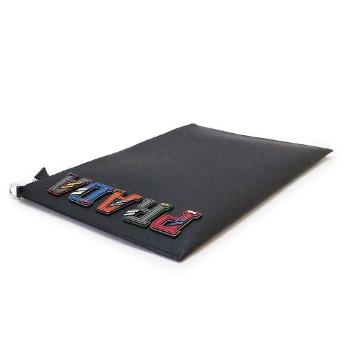 プラダクラッチバッグ メンズ PRADA 2NG001 2EDJ F0SGI SAFFIANO CHARAC ドキュメントホルダー ロゴ レザー