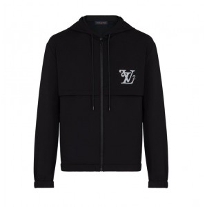 ルイヴィトン LOUIS VUITTON スクエアードLVジップフードブルゾン LVロゴ 1A7X7K