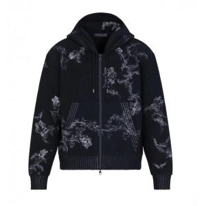 LOUIS VUITTON エンブロイダリーLVフラワージップスルーフーディ 1A8A74
