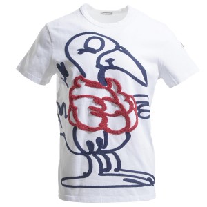 モンクレール MONCLER Tシャツ ホワイト メンズ カットソー ロゴ トップス インナー 8032350 8390t 001
