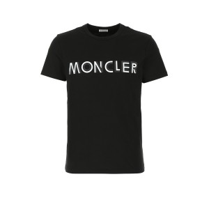 MONCLER モンクレール 8C75910 8390T 999 MAGLIA マーリア クルーネック 半袖 Tシャツ カットソー ロゴT コットン メンズ