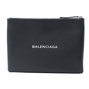 バレンシアガBALENCIAGA クラッチバッグ ブラック メンズ クラッチ レザー バッグ モノグラム ロゴ 485110 dlq5n 1060