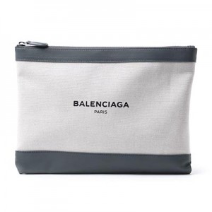 バレンシアガ BALENCIAGA クラッチバッグ グレー レディース ギフト プレゼント グレー キャンバス  NAVY CLIP M ネイビー クリップ 420407 aq38n 1380​