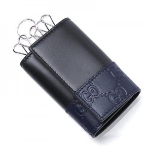 GUCCIキーケース MISTRAL LEATHER ブラック×ブルー ブラック系 256433 cwd3n 1070 メンズ
