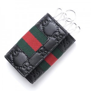 グッチGUCCI キーケース WEB GUCCISSIMA ブラック×グリーン×レッド ブラック系 408828 cwcln 1060 メンズ＆レディース