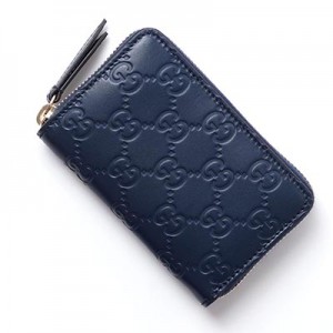 グッチ カードケース SIGNATURE LEATHER ダークブルー ブルー系 447939 cwc1g 4157 レディース