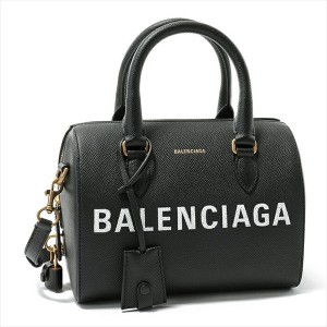 BALENCIAGAバレンシアガ  レザー ボストンバッグ ショルダーバッグ 南京錠付き NOIR/BLANC レディース  518872 0OT0M 1000​
