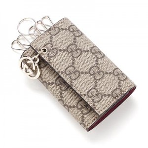 GUCCI キーケース GG PIERCE SUPREME CANVAS ベージュ×エボニー×ダスティローズ ブラウン系 212111 kgddg 9777 レディース