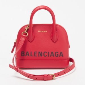 バレンシアガ BALENCIAGA バッグ 2WAYバッグ 【ビルトップハンドル：VILLE TOP HANDLE XXS】  レッド系 525050 0OT0M