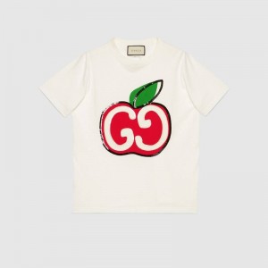 グッチ GUCCI GGアップル プリント オーガニック コットン Tシャツ 580762 XJB7U 9381