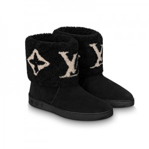 Louis Vuitton スノードロップ フラットアンクルブーツ LV ロゴ 1A8D0U