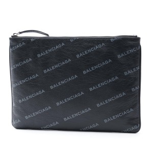 バレンシアガ BALENCIAGA クラッチバッグ ブラック メンズ クラッチ バッグ カジュアル モノグラム ロゴ レザー  ALL OVER オール オーバー 506794 aoutn 1180​