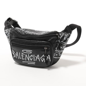 BALENCIAGA バレンシアガ エクスプローラー グラフィティ レザー ベルトバッグ ボディバッグ  NOIR-BLANC ユニセックス 529550 0FE25 1060​