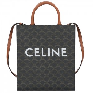 セリーヌ バッグCELINE  ショルダー スモール カバ ヴァーティカル トリオンフ キャンバスバッグ タン 19154 2BZK 04LU