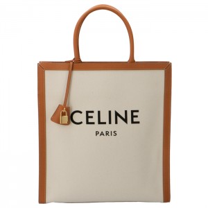 セリーヌ トートバッグ CELINE バーティカル CABAS キャンバストート ロゴプリント ベージュ系 19040 2BNZ 02NT