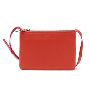 セリーヌ CELINE ショルダーバッグ TRIO トリオ LEATHER Light Ruby レッド系 16511 3eta 27rl レディース