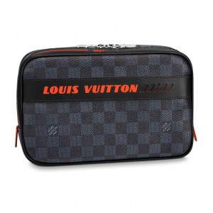 ルイヴィトン LOUIS VUITTON トゥルース・トワレ GM ポーチ ダミエ・コバルト キャンバス/レザー ブラック/ブルー/オレンジ N60245